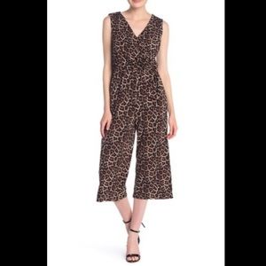 T Tahari Leopard Print Jumpsuit